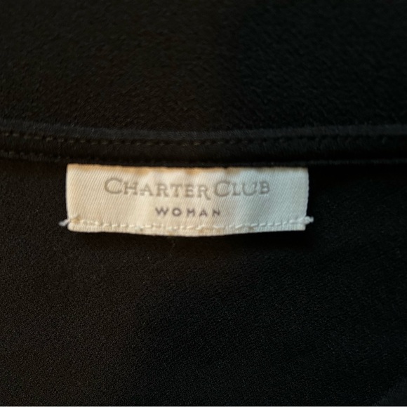 Dressy black sleeveless cowl neck top with sewn on embellishment - Picture 4 of 5